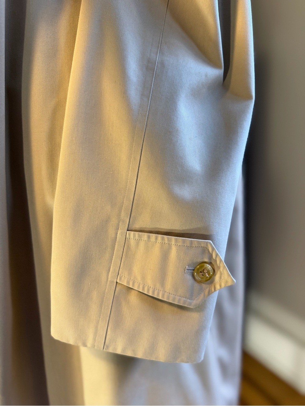 Vintage Burberrys Balmacaan Trench Rain Coat Nova Check Lining Khaki 42R 90s XL - Picture 3 of 13
